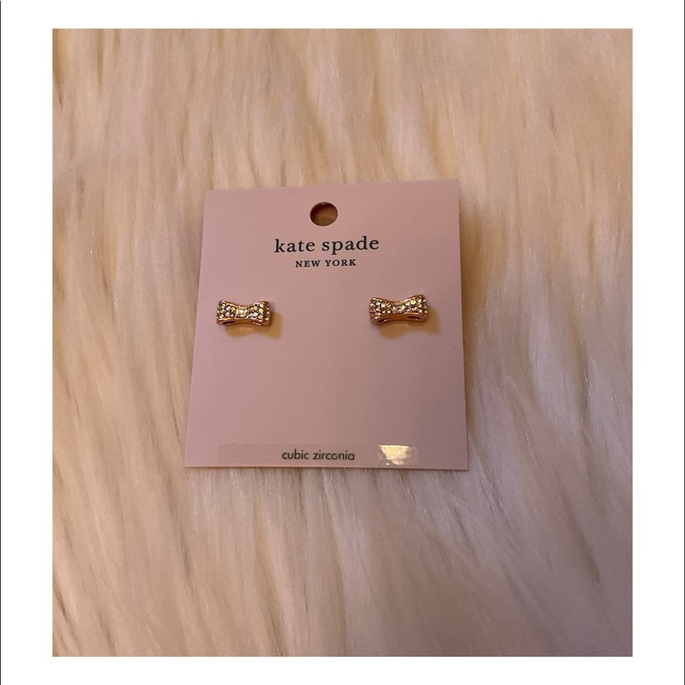 Kate Spade Bright Ideas Cubic Zirconia Bow Earrings - New on Card. / NWT